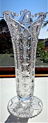 ANTIQUE RARE CANADIAN BPCG c1905 12 CRYSTAL MONTROSE VASE SIGN GUNDY CLAPPERTON