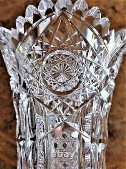 ANTIQUE RARE CANADIAN BPCG c1905 12 CRYSTAL MONTROSE VASE SIGN GUNDY CLAPPERTON