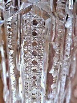 ANTIQUE RARE CANADIAN BPCG c1905 12 CRYSTAL MONTROSE VASE SIGN GUNDY CLAPPERTON