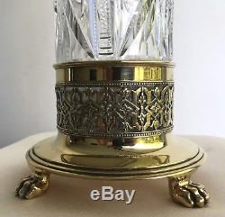 ART NOUVEAU MAIDEN Handled French Baccarat Lagny Gilt Bronze & Cut Crystal Vase