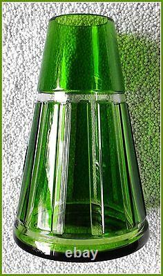 AVIGNON Nachtmann PISTACHIO RESEDA LIME GREEN Vase CUT TO CLEAR CRYSTAL Germany