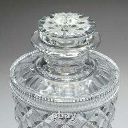 A Pair of Antique 19th Century Victorian Cut Glass Covered Sweetmeat Jars