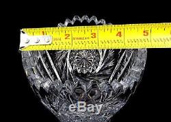 Abp American Brilliant Cut Crystal Buzzsaw And File Large 12 Corset Vase 1880