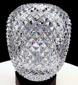 Abp American Brilliant Cut Crystal Diamond Point Heavy 5 7/8 Vase 1890-1916