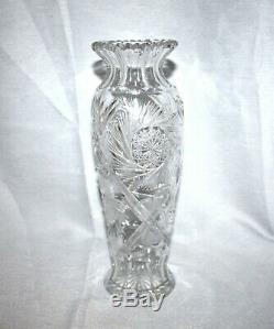 Abp American Brilliant Cut Crystal Glass Vase 12