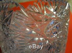 Abp American Brilliant Period Cut Glass Crystal Vase Heavy Decorated Pattern