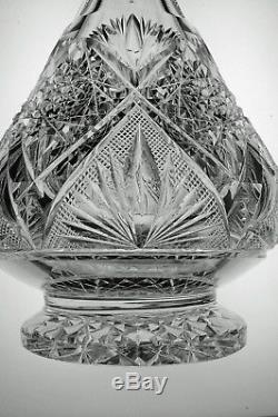 Abp Cut Glass Crystal Vase On A Pedestal In Egginton's Marquis Pattern