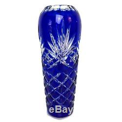 Ajka cobalt blue bud vase cut to clear crystal glass bud flower stem vase 7