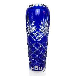 Ajka cobalt blue bud vase cut to clear crystal glass bud flower stem vase 7