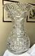 American Brilliant Abp Cut Glass Crystal Large Corset Vase 14.5 Tall
