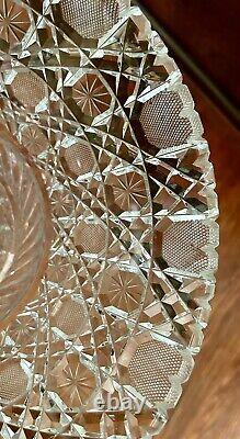 American Brilliant ABP Cut Glass Crystal Large Corset Vase 14.5 Tall