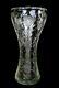 American Brilliant Cut Crystal Diamond And Daisy Large 12 1/4 Corset Vase 1880