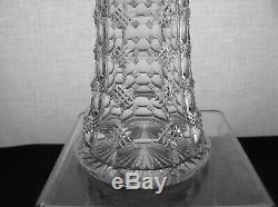 American Brilliant Cut Glass Corset Vase In Savoy Pairpoint Antique Crystal