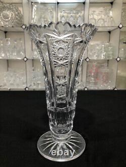 American Brilliant Cut Period Full Lerad Crystal Vase