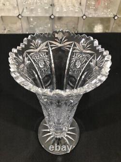 American Brilliant Cut Period Full Lerad Crystal Vase