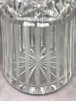 American Brilliant Period ABP Cut Crystal Vertical Cuts & Russian Stars Vase