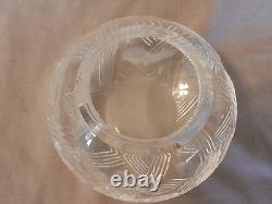 American Brilliant Period Deep Cut Crystal Vase Thatched Pattern 3.75 Tall (M)
