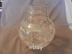 American Brilliant Period Deep Cut Crystal Vase Thatched Pattern 7.75 Tall