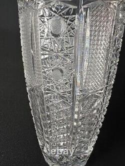 American Brilliant Period Hand-Cut Crystal Vase 1876-1916