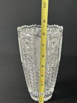 American Brilliant Period Hand-Cut Crystal Vase 1876-1916