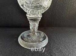 American Brilliant cut crystal large vase 20in hobstars pinwheels diamond points