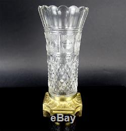 Antik Baccarat Kristall Vase Cut Crystal Gilt Bronze State Antique French 19th C