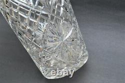 Antique 12 Cut Crystal Vase American Brilliant Sawtooth Rim Hobstar 7 Pounds