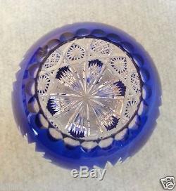 Antique 1910 Val St Lambert Or Sain Louis Blue Cut To Clear Crystal Bowl Vase