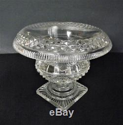 Antique 19th Anglo Irish Regency English Cut Crystal Glass URN VASE Footed BOWL
