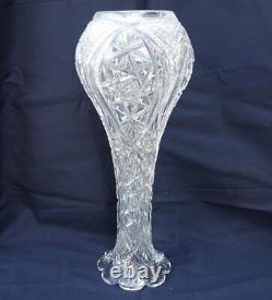 Antique 19th France Rare Spectacular Baccarat Crystal Vase Richly Cut 39.5cm
