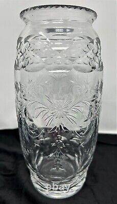 Antique ABP American Brilliant Period Cut Glass Vase Signed Hawkes