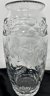 Antique ABP American Brilliant Period Cut Glass Vase Signed Hawkes