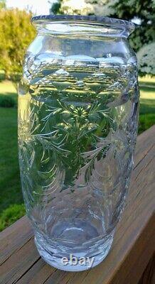 Antique ABP American Brilliant Period Cut Glass Vase Signed Hawkes