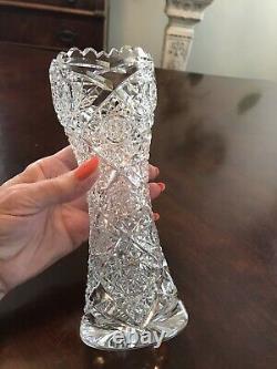 Antique ABP Cut Crystal Vase 8
