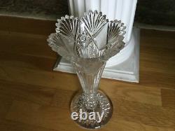 Antique ABP Cut Glass Crystal Trumpet Vase American Brilliant Period
