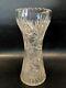 Antique American Brilliant Cut Glass Crystal Vase 9.5 Pinwheel Sawtooth Corset