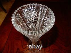 Antique American Brilliant Cut Glass Large Vase