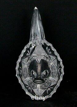 Antique American Brilliant Period Clear Cut Glass Crystal Cornucopia Vase EUC