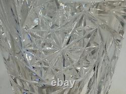 Antique American Brilliant Period Cut Glass Crystal Vase with Star Decoration