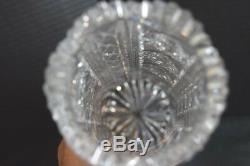 Antique American Cut Crystal Glass Tall Vase