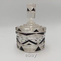 Antique Art Deco Karl Palda Crystal Cut Glass Czech Bohemian Lidded Vase