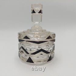 Antique Art Deco Karl Palda Crystal Cut Glass Czech Bohemian Lidded Vase