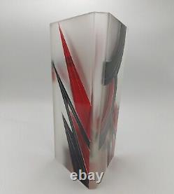 Antique Art Deco Karl Palda Crystal Cut Glass Czech Bohemian Vase STUNNING