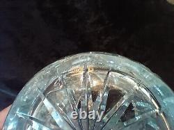 Antique Art Glass Moser Czech Elegant Cut Crystal All Clear Center Vase Signed