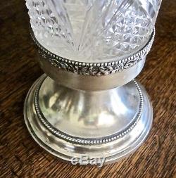 Antique BACHRUCH Sterling Silver TALL TROPHY Cut Crystal LARGE 1888 1938