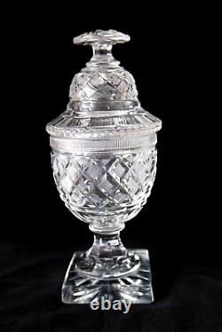 Antique Baccarat -Voneche cut crystal Empire drageoir 1810-1830