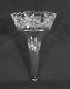 Antique Bohemian Egermann Cut Crystal Etched Glass Trumpet Fluted Epergne Vase