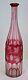 Antique Bohemian Glass Wine Bottle Decanter Ruby Red Cut To Clear Crystal
