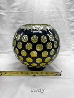 Antique Carl Schappel Bohemian Large Beuatiful Vase Cut Crystal