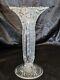 Antique Clark Lead Crystal Vase Cypress Camelia Pattern Cut Pedestal Abcg 11.75